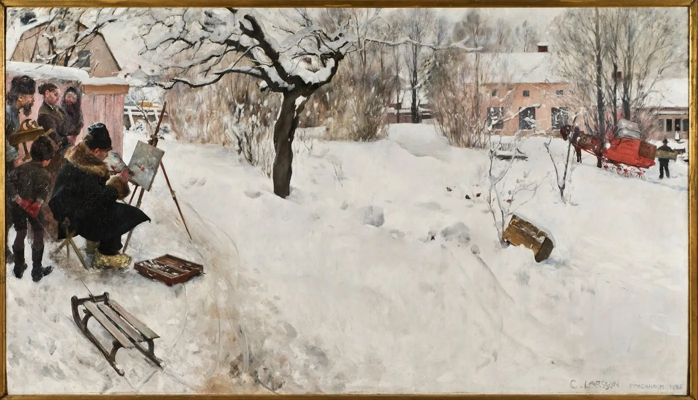 Open Air Painter Winter Motif From Asogatan 145 Stockholm