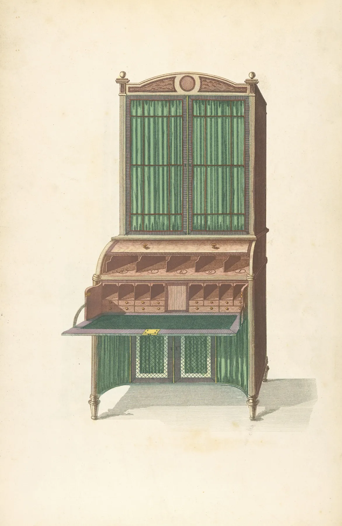 Open Secretary Bookcase Wall Art by Thomas Sheraton - High-Resolution Digital Print