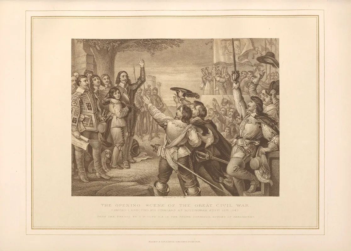 Opening Scene Of The Great Civil War Charles I Raising His Standard C W Cope Wall Art by Thomas Archer - High-Resolution Digital Print