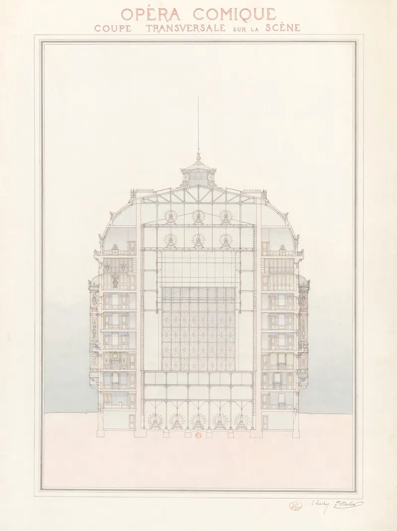 Opera Comique Coupe Transversale Sur La Scene Wall Art by Edouard Larché - High-Resolution Digital Print