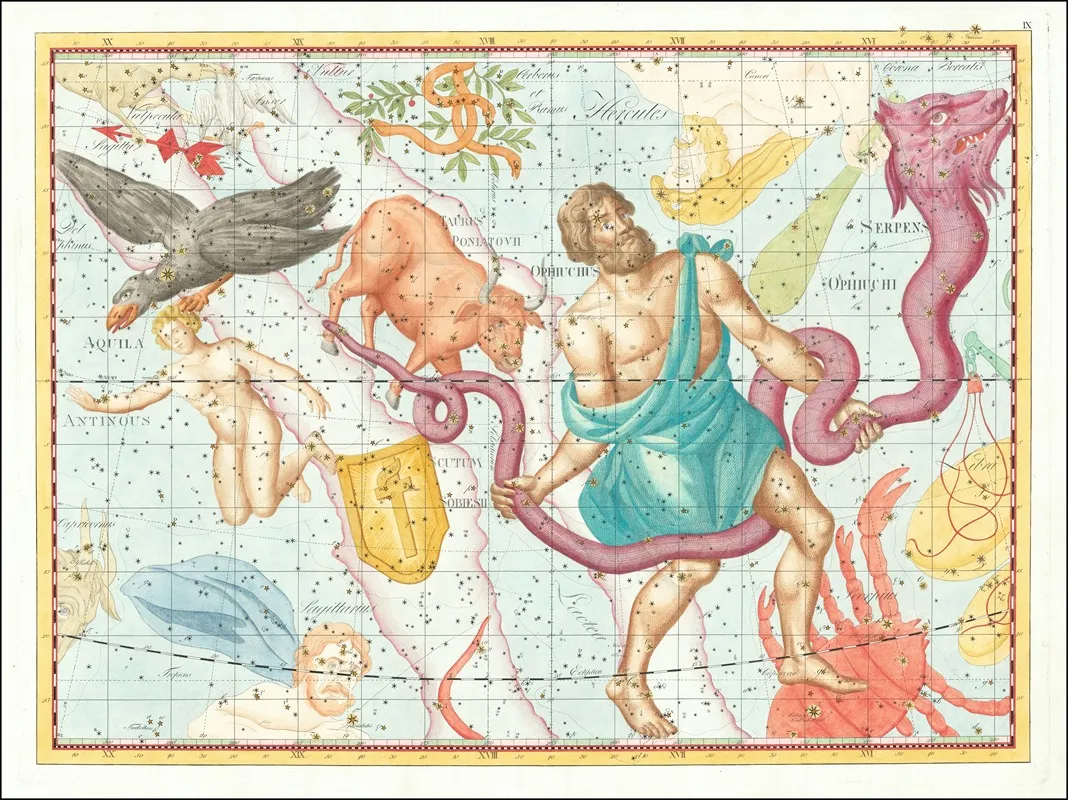 Ophiuchus Seu Serpentarius Coelum Stellatum Wall Art by Johann Elert Bode - High-Resolution Digital Print