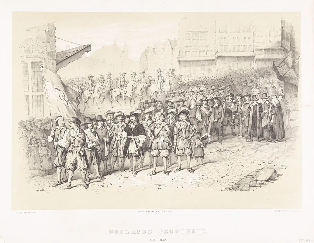 Optocht Van Hollandse Militaire En Politieke Leiders Wall Art by Pieter Wilhelmus van de Weijer - High-Resolution Digital Print