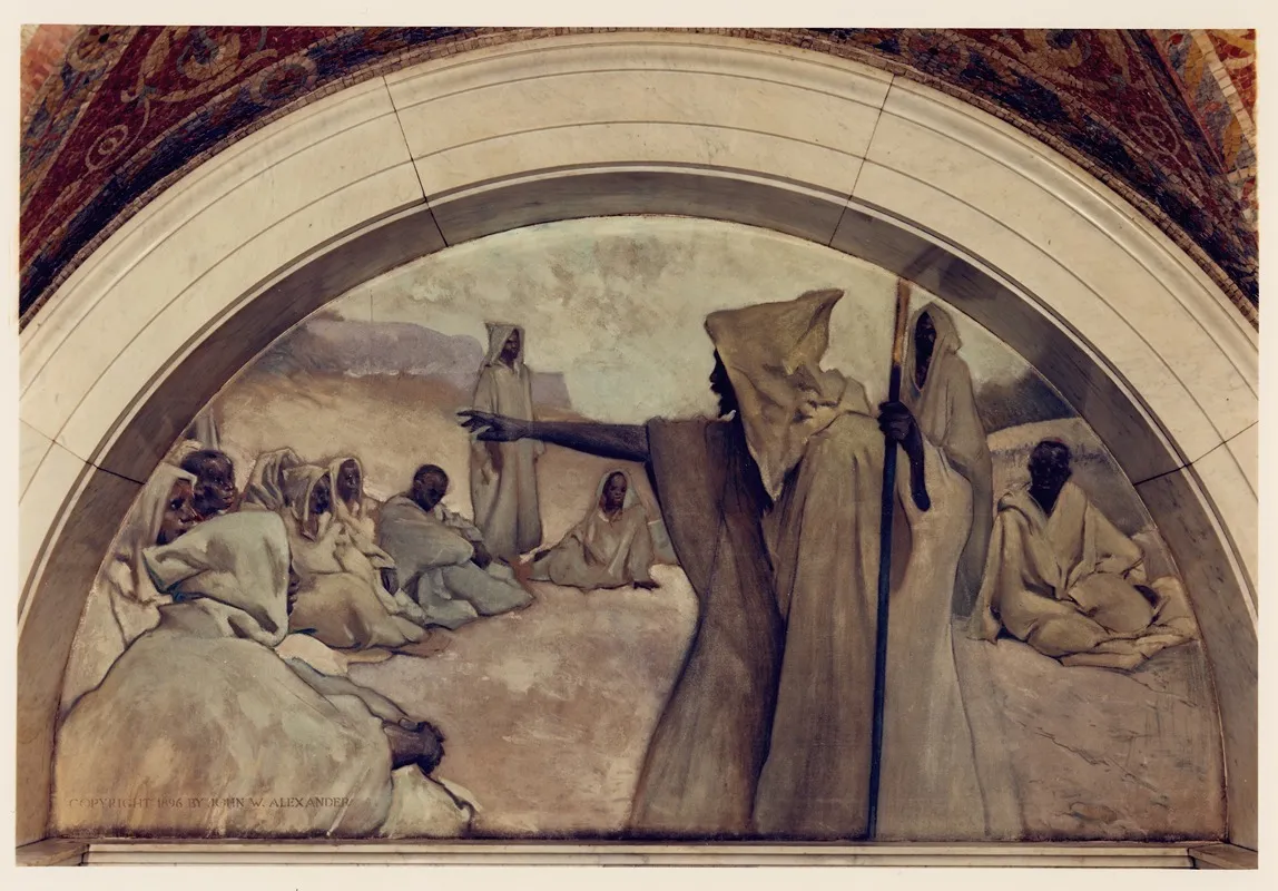 Oral Tradition Mural In Evolution Of The Book Series Wall Art by John White Alexander - High-Resolution Digital Print