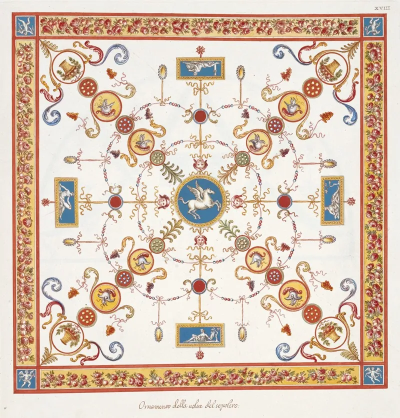 Oranmento Della Volta Del Sepolcro Wall Art by Pierre-Jean Mariette - High-Resolution Digital Print