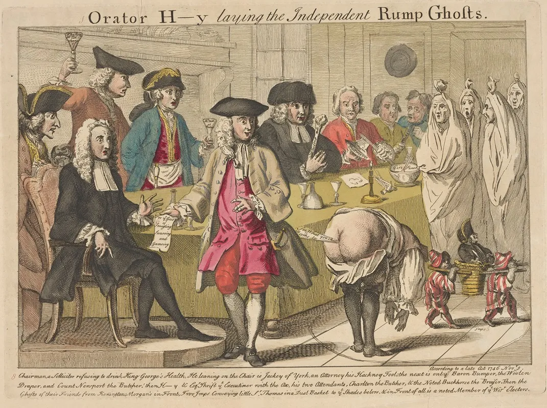 Orator H Y Laying The Independent Rump Ghosts Wall Art by George Bickham - High-Resolution Digital Print