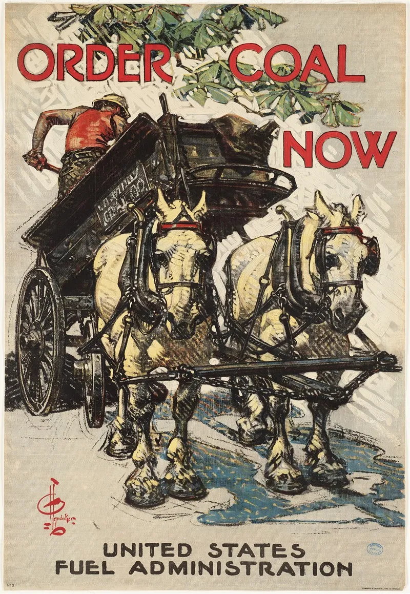 Order Coal Now Wall Art by Joseph Christian Leyendecker - High-Resolution Digital Print