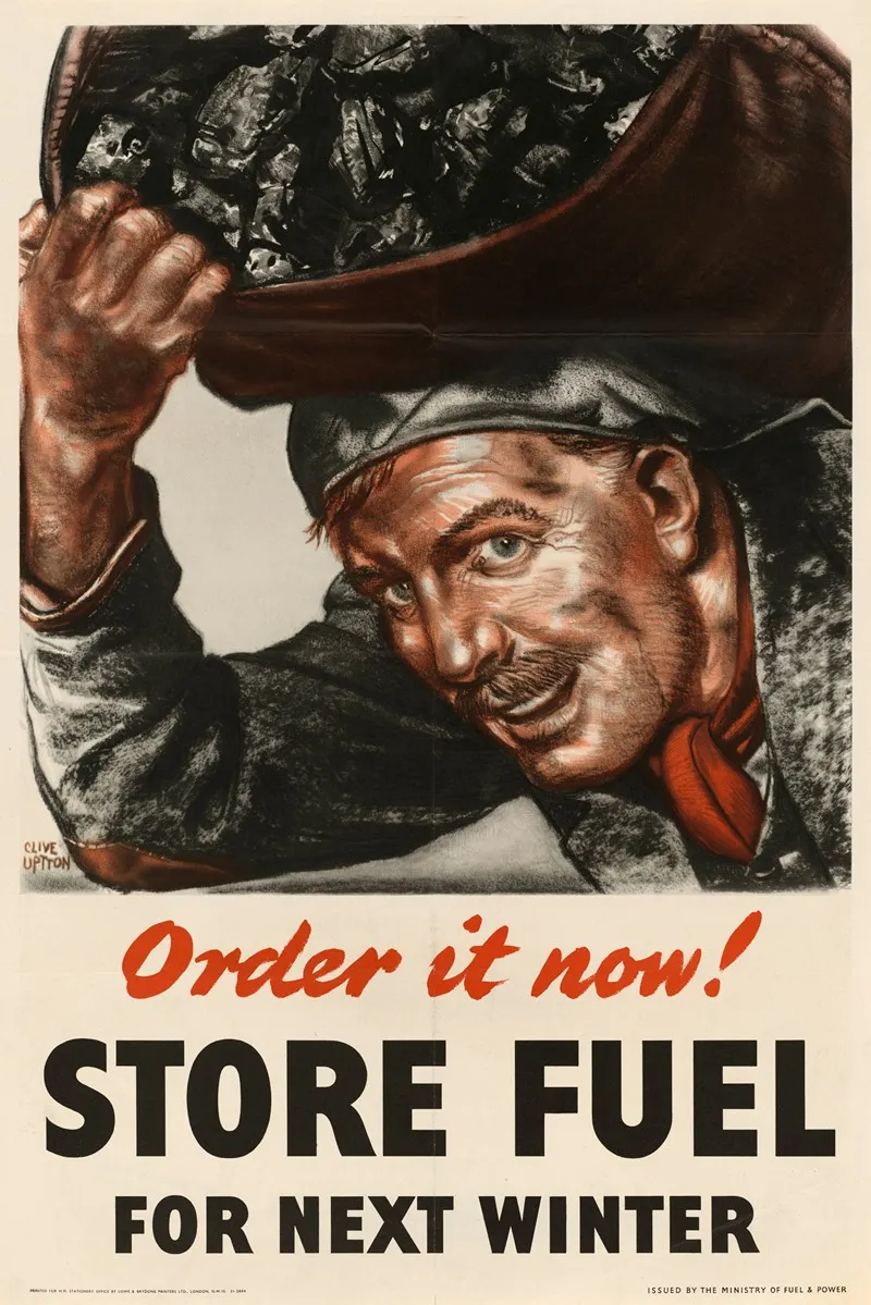 Order It Now Store Fuel For Next Winter Wall Art by Clive Uptton - High-Resolution Digital Print