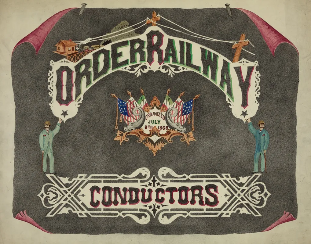 Order Railway Conductors Organized July 6 1868 Wall Art by Oscar Evrard - High-Resolution Digital Print