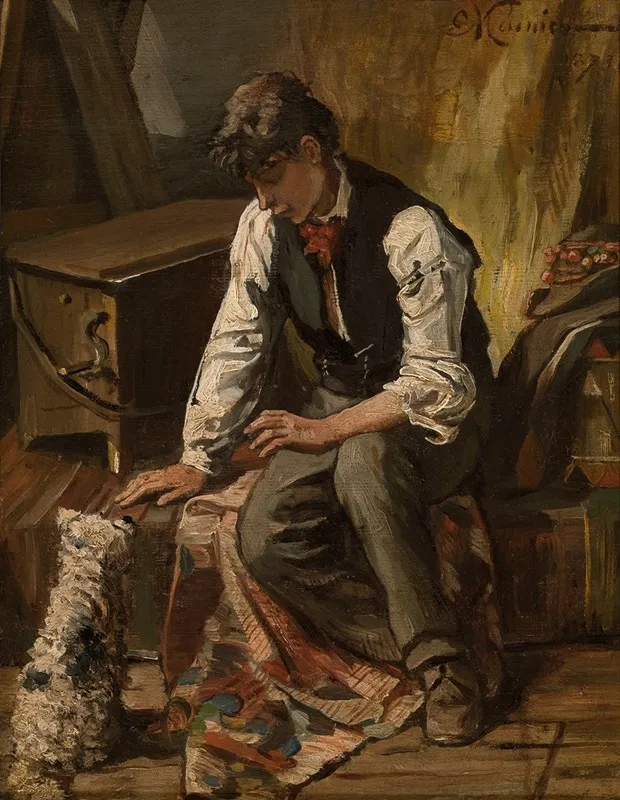 Organ Grinder Wall Art by Constantin Meunier - High-Resolution Digital Print