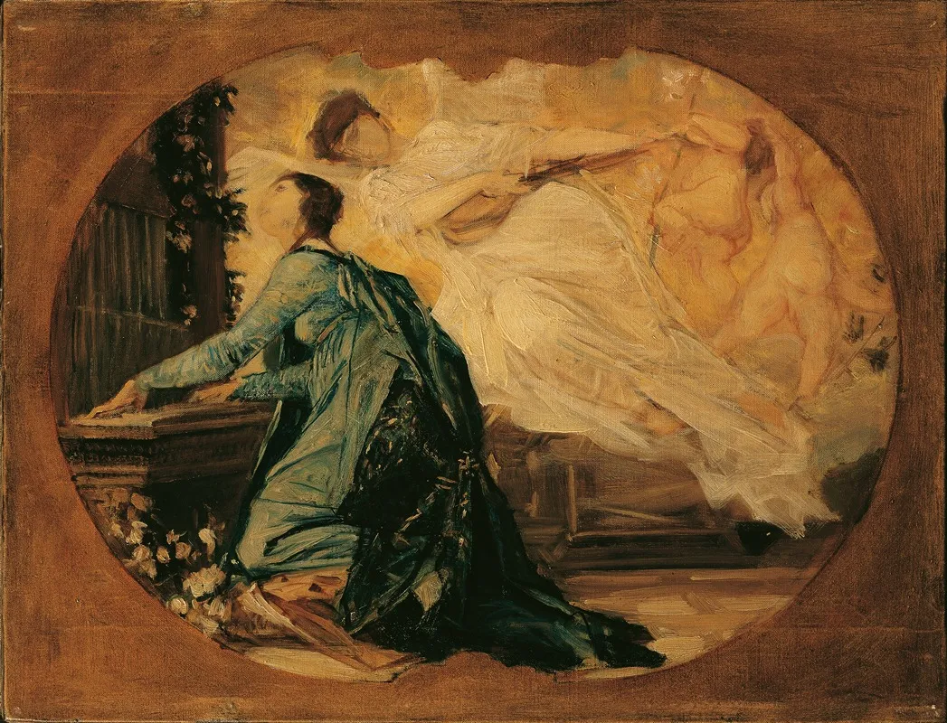 Organ Player Allegory Of Church Music Wall Art by Gustav Klimt - High-Resolution Digital Print