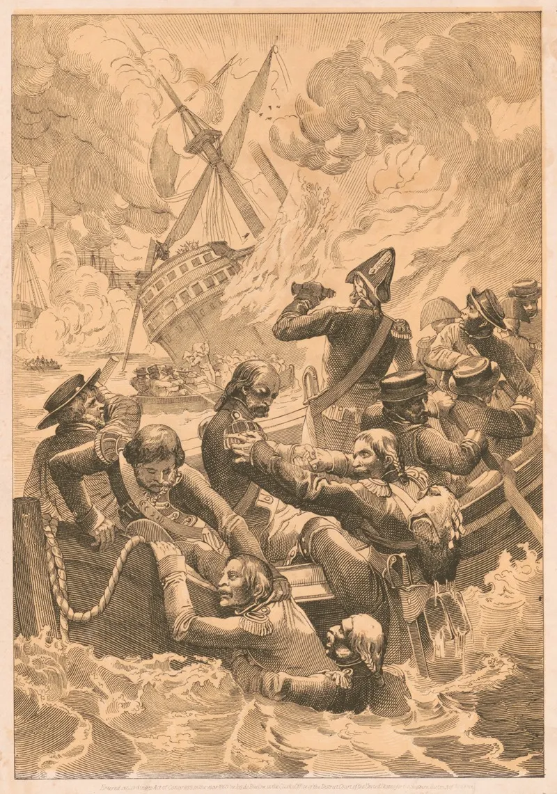 Orient The Naval Battle Of Abukir 1798 Die Seeschlacht Bei Abukir Wall Art by Francis Rixinger - High-Resolution Digital Print