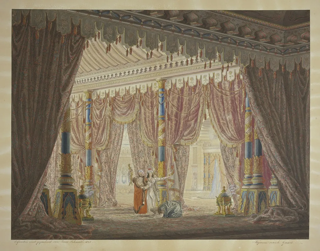 Oriental Hall Wall Art by Ludwig Daniel Philipp Schmidt - High-Resolution Digital Print