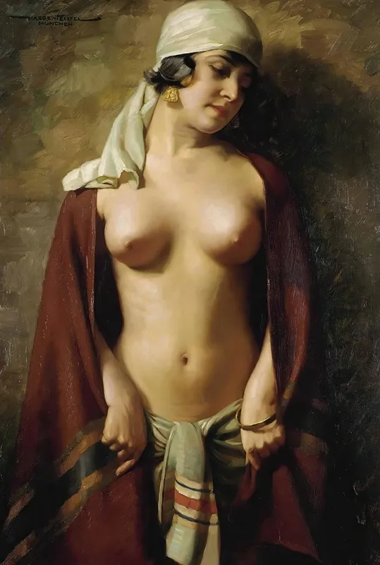 Oriental Nude Wall Art by Hans Hassenteufel - High-Resolution Digital Print