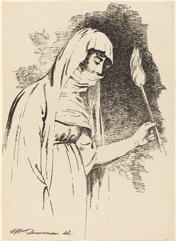 Oriental Woman Holding A Torch