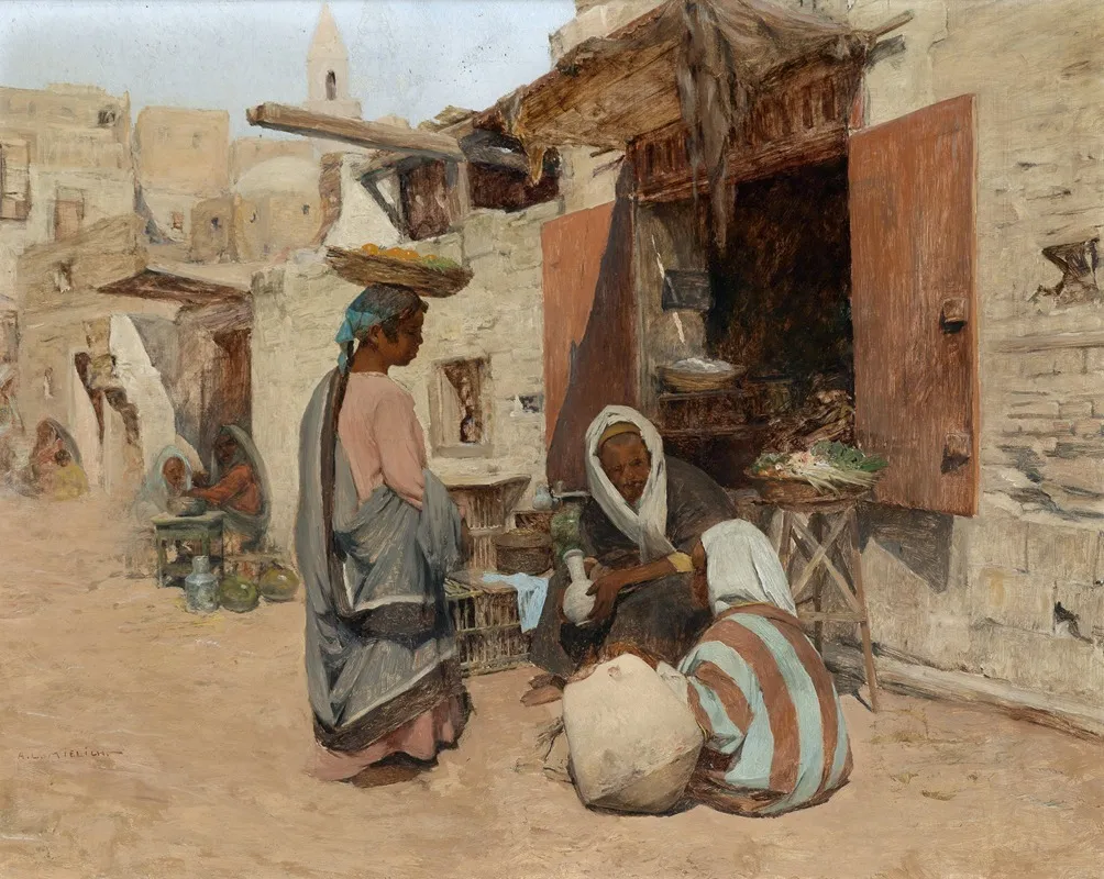 Orientalische Strasenszene Wall Art by Alphons Leopold Mielich - High-Resolution Digital Print