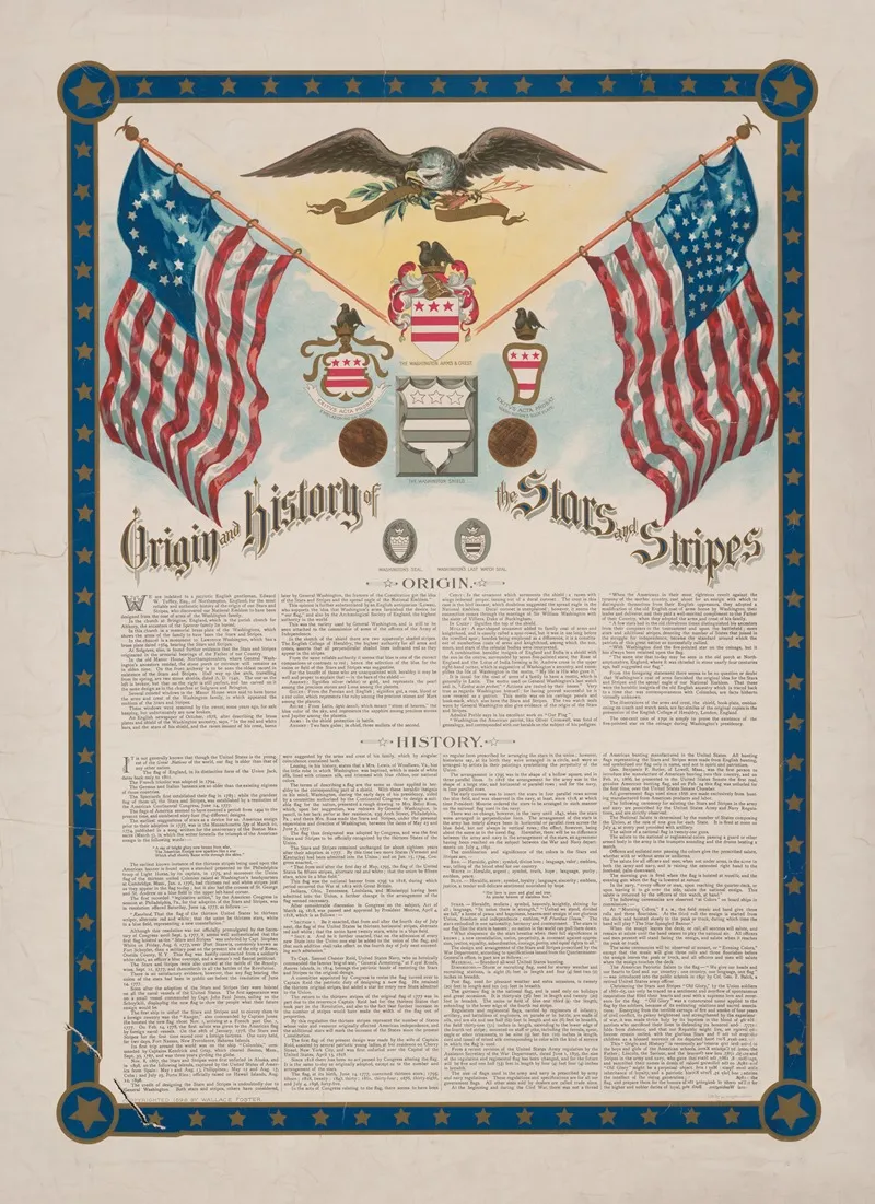 Origin And History Of The Stars And Stripes Wall Art by Wallace Foster - High-Resolution Digital Print