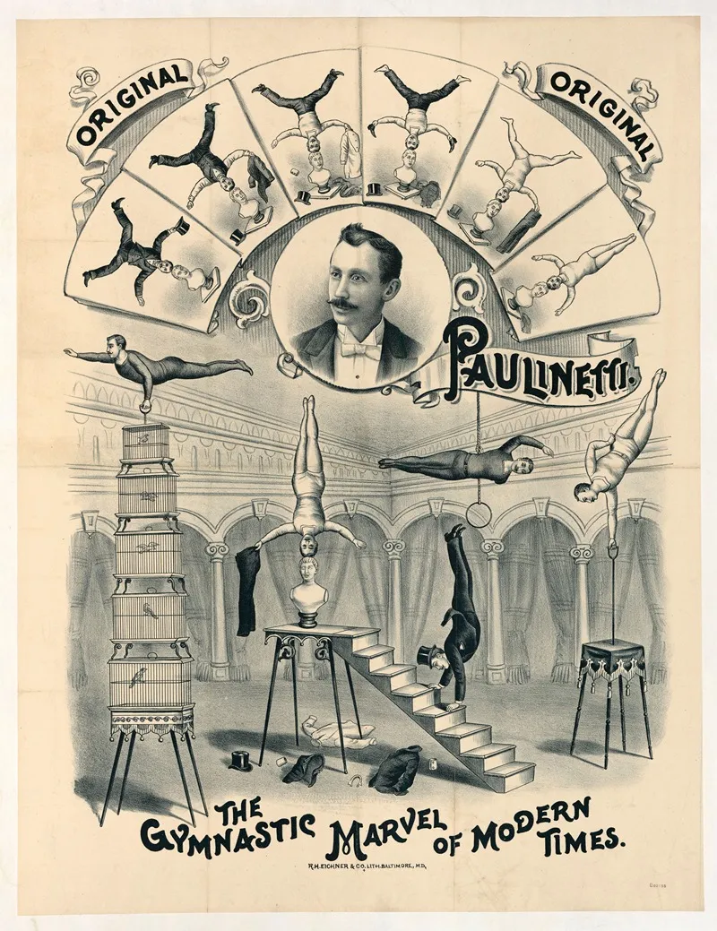 Original Paulinetti The Gymnastic Marvel Of Modern Times Wall Art by R. H. Eichner &amp; Co. - High-Resolution Digital Print