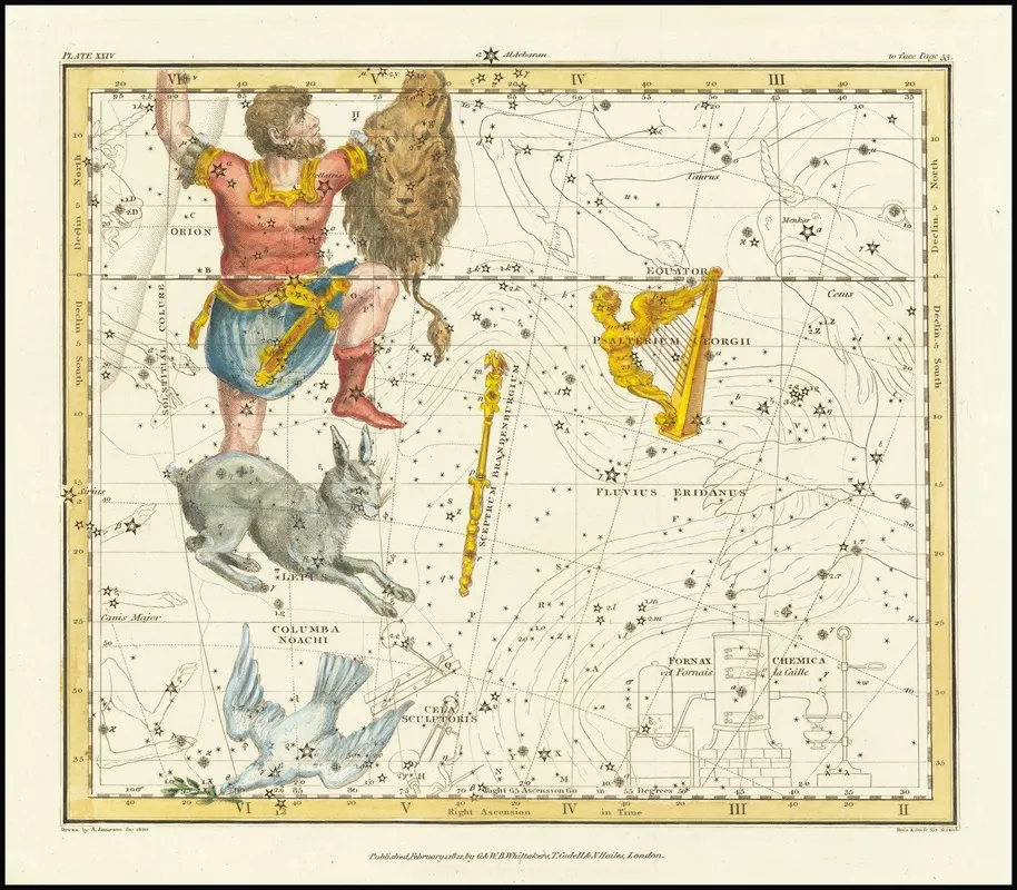 Orion Psaltriem Georgii Sceptrum Brandenburgium Lepus And Columba Noachi Wall Art by Alexander Jamieson - High-Resolution Digital Print