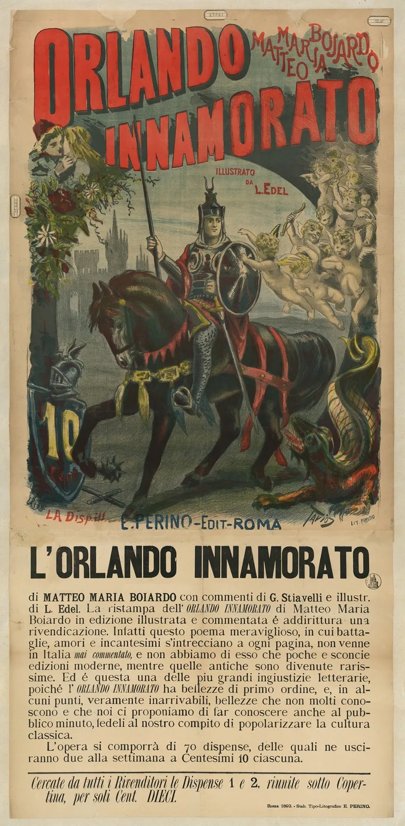 Orlando Innamorato Di Matteo Maria Boiardo Wall Art by Ottavio Rodella Tavio - High-Resolution Digital Print