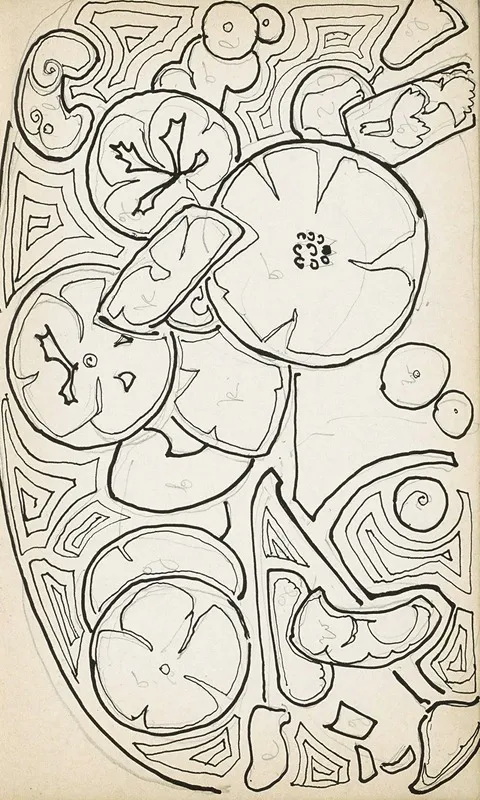 Ornament Met Bloemen En Bladeren