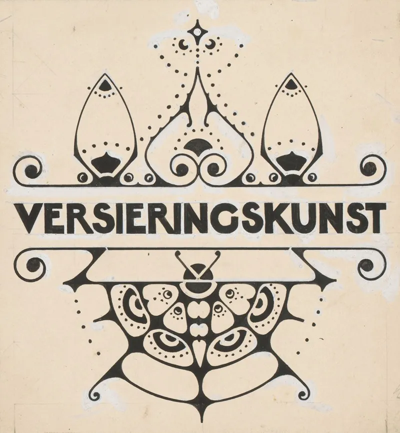 Ornament Met Vlinder Wall Art by Reinier Willem Petrus de Vries - High-Resolution Digital Print