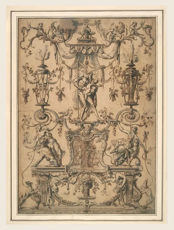 Ornamental Panel With Father Time