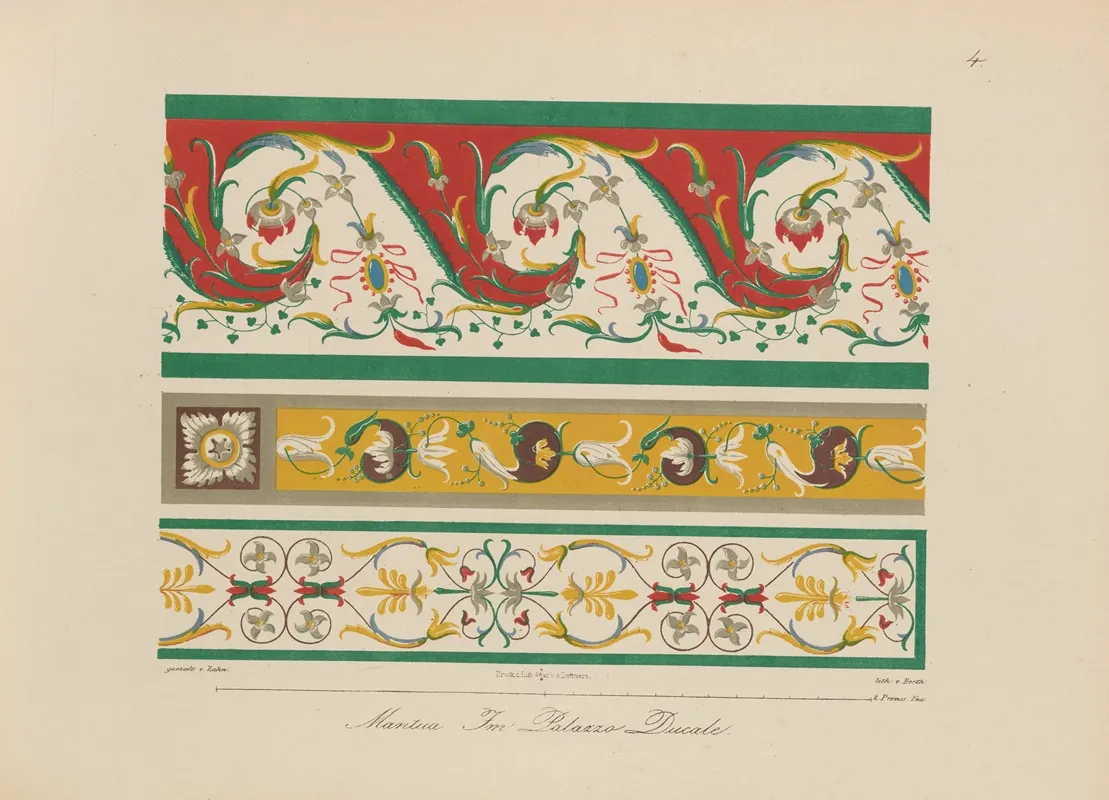 Ornamente Aller Klassischen Kunst Epochen Nach Den Originalien In Ihren Eigenthu%cc%88mlichen Farben Pl 004 Wall Art by Wilhelm Zahn - High-Resolution Digital Print