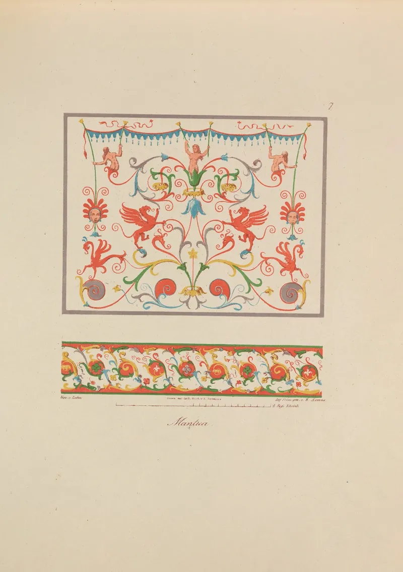 Ornamente Aller Klassischen Kunst Epochen Nach Den Originalien In Ihren Eigenthu%cc%88mlichen Farben Pl 007 Wall Art by Wilhelm Zahn - High-Resolution Digital Print