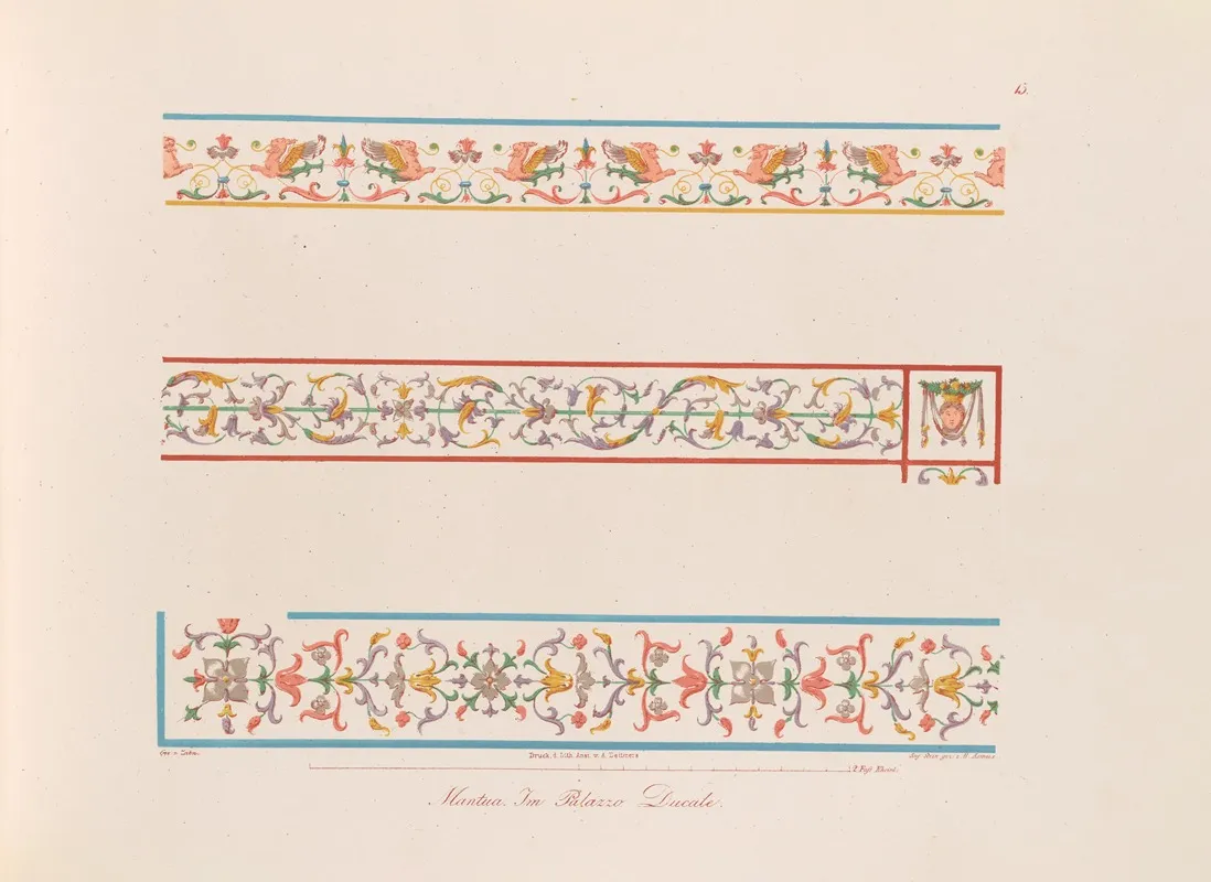 Ornamente Aller Klassischen Kunst Epochen Nach Den Originalien In Ihren Eigenthu%cc%88mlichen Farben Pl 013 Wall Art by Wilhelm Zahn - High-Resolution Digital Print