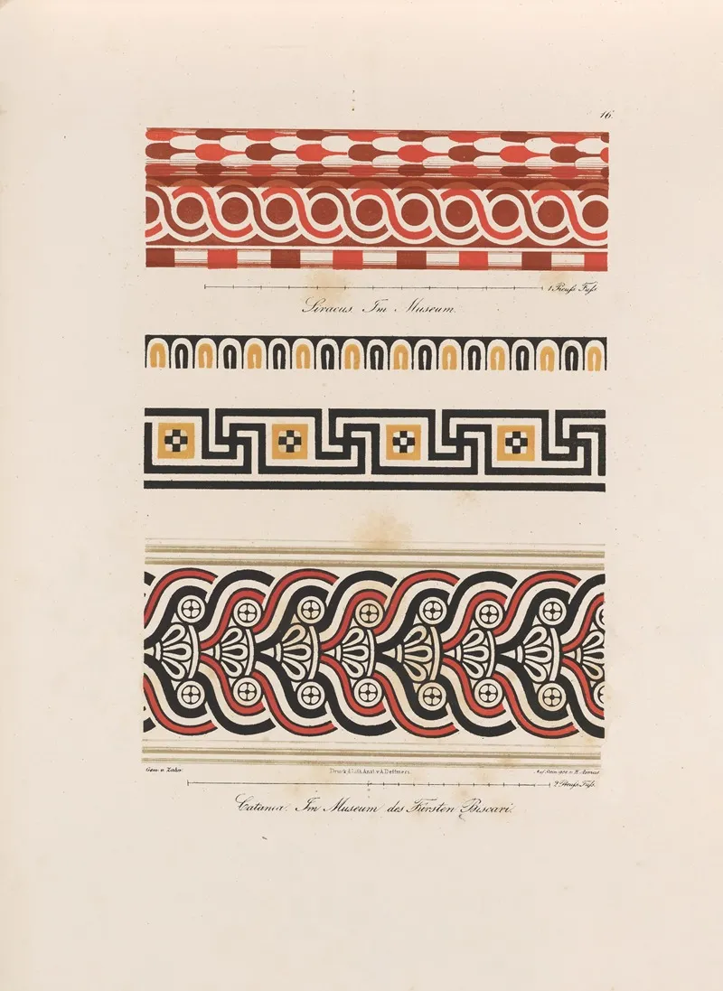 Ornamente Aller Klassischen Kunst Epochen Nach Den Originalien In Ihren Eigenthu%cc%88mlichen Farben Pl 016 Wall Art by Wilhelm Zahn - High-Resolution Digital Print