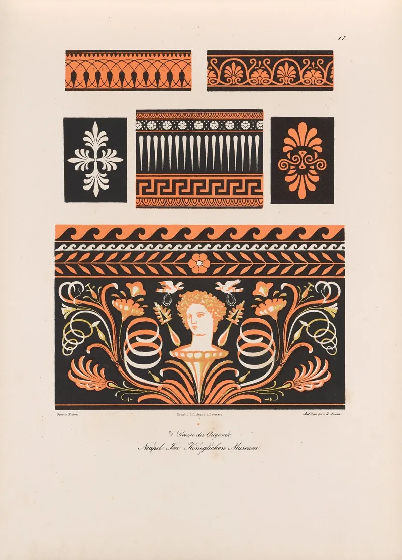 Ornamente Aller Klassischen Kunst Epochen Nach Den Originalien In Ihren Eigenthu%cc%88mlichen Farben Pl 017 Wall Art by Wilhelm Zahn - High-Resolution Digital Print