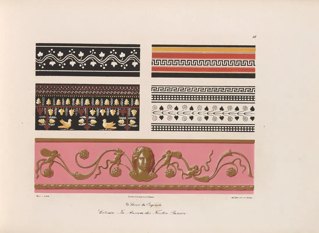 Ornamente Aller Klassischen Kunst Epochen Nach Den Originalien In Ihren Eigenthu%cc%88mlichen Farben Pl 018 Wall Art by Wilhelm Zahn - High-Resolution Digital Print