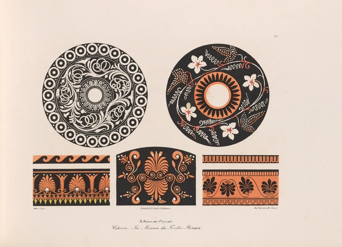 Ornamente Aller Klassischen Kunst Epochen Nach Den Originalien In Ihren Eigenthu%cc%88mlichen Farben Pl 020 Wall Art by Wilhelm Zahn - High-Resolution Digital Print