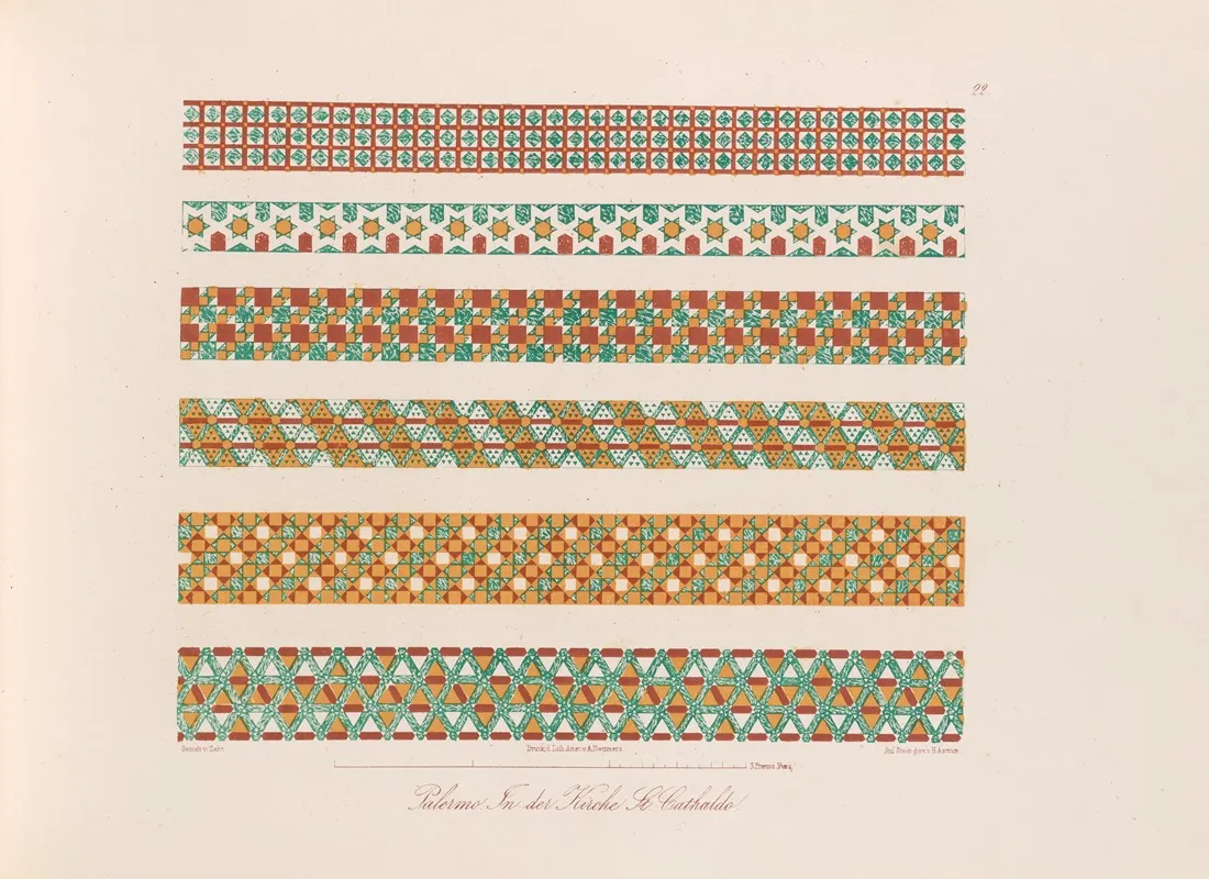 Ornamente Aller Klassischen Kunst Epochen Nach Den Originalien In Ihren Eigenthu%cc%88mlichen Farben Pl 022 Wall Art by Wilhelm Zahn - High-Resolution Digital Print