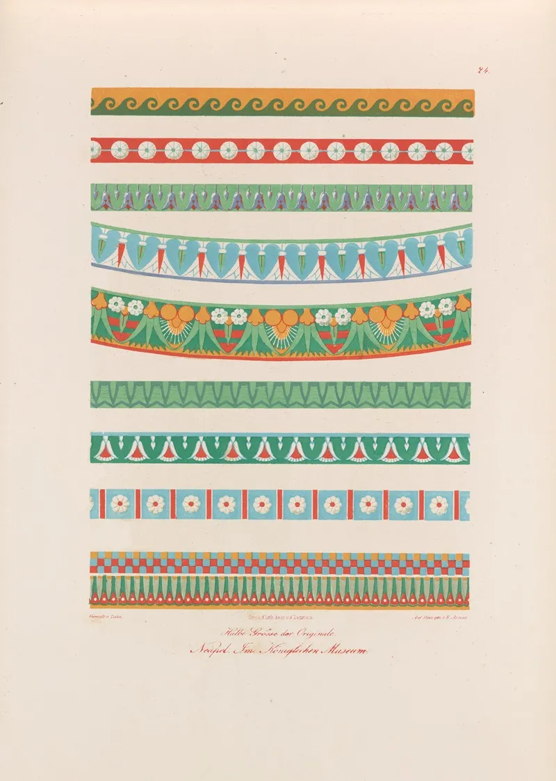 Ornamente Aller Klassischen Kunst Epochen Nach Den Originalien In Ihren Eigenthu%cc%88mlichen Farben Pl 024 Wall Art by Wilhelm Zahn - High-Resolution Digital Print