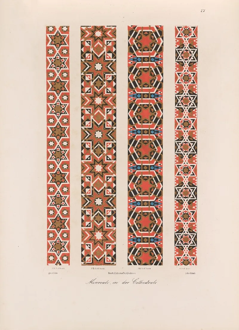 Ornamente Aller Klassischen Kunst Epochen Nach Den Originalien In Ihren Eigenthu%cc%88mlichen Farben Pl 027 Wall Art by Wilhelm Zahn - High-Resolution Digital Print