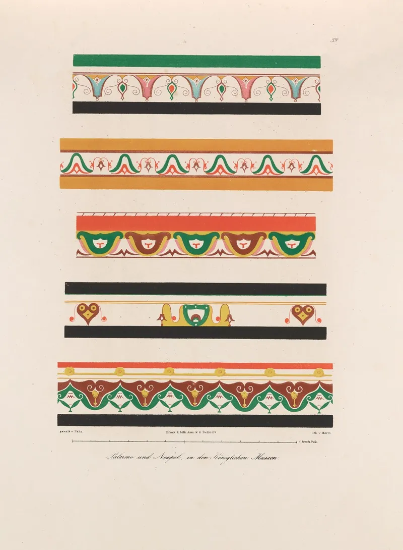 Ornamente Aller Klassischen Kunst Epochen Nach Den Originalien In Ihren Eigenthu%cc%88mlichen Farben Pl 039 Wall Art by Wilhelm Zahn - High-Resolution Digital Print