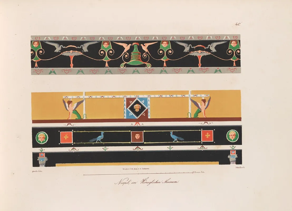 Ornamente Aller Klassischen Kunst Epochen Nach Den Originalien In Ihren Eigenthu%cc%88mlichen Farben Pl 040 Wall Art by Wilhelm Zahn - High-Resolution Digital Print