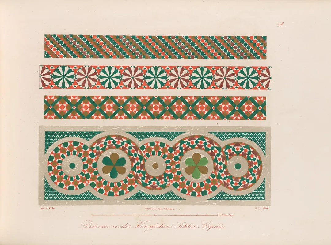 Ornamente Aller Klassischen Kunst Epochen Nach Den Originalien In Ihren Eigenthu%cc%88mlichen Farben Pl 042 Wall Art by Wilhelm Zahn - High-Resolution Digital Print