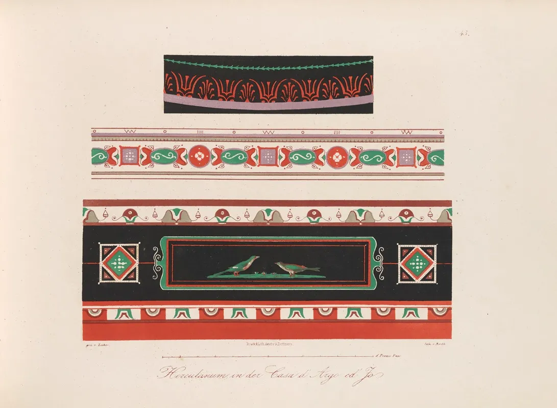 Ornamente Aller Klassischen Kunst Epochen Nach Den Originalien In Ihren Eigenthu%cc%88mlichen Farben Pl 043 Wall Art by Wilhelm Zahn - High-Resolution Digital Print