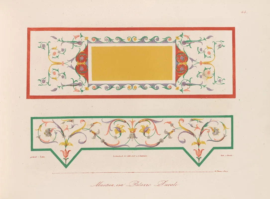 Ornamente Aller Klassischen Kunst Epochen Nach Den Originalien In Ihren Eigenthu%cc%88mlichen Farben Pl 044 Wall Art by Wilhelm Zahn - High-Resolution Digital Print