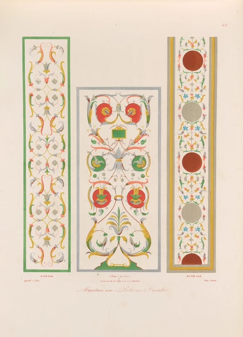 Ornamente Aller Klassischen Kunst Epochen Nach Den Originalien In Ihren Eigenthu%cc%88mlichen Farben Pl 045 Wall Art by Wilhelm Zahn - High-Resolution Digital Print