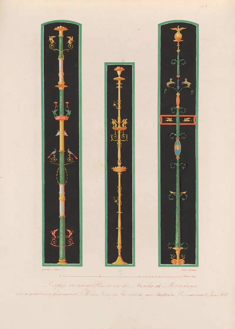 Ornamente Aller Klassischen Kunst Epochen Nach Den Originalien In Ihren Eigenthu%cc%88mlichen Farben Pl 048 Wall Art by Wilhelm Zahn - High-Resolution Digital Print