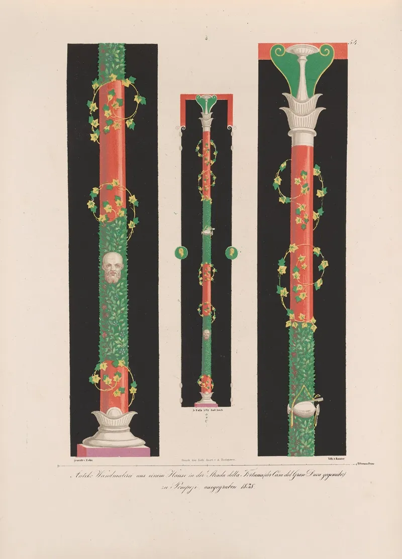 Ornamente Aller Klassischen Kunst Epochen Nach Den Originalien In Ihren Eigenthu%cc%88mlichen Farben Pl 054 Wall Art by Wilhelm Zahn - High-Resolution Digital Print