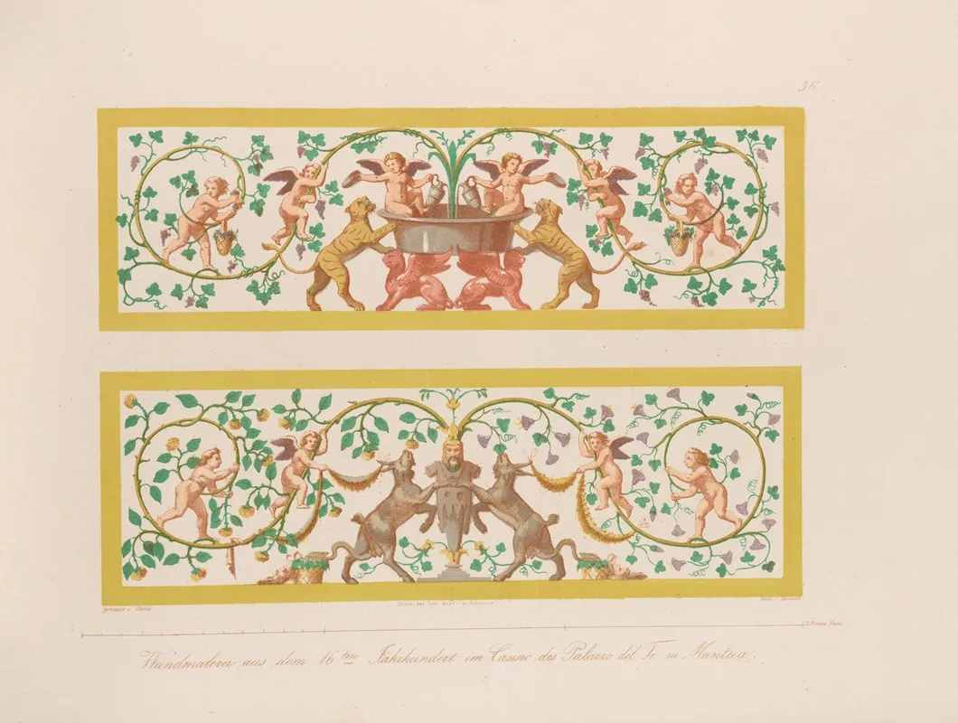 Ornamente Aller Klassischen Kunst Epochen Nach Den Originalien In Ihren Eigenthu%cc%88mlichen Farben Pl 056 Wall Art by Wilhelm Zahn - High-Resolution Digital Print