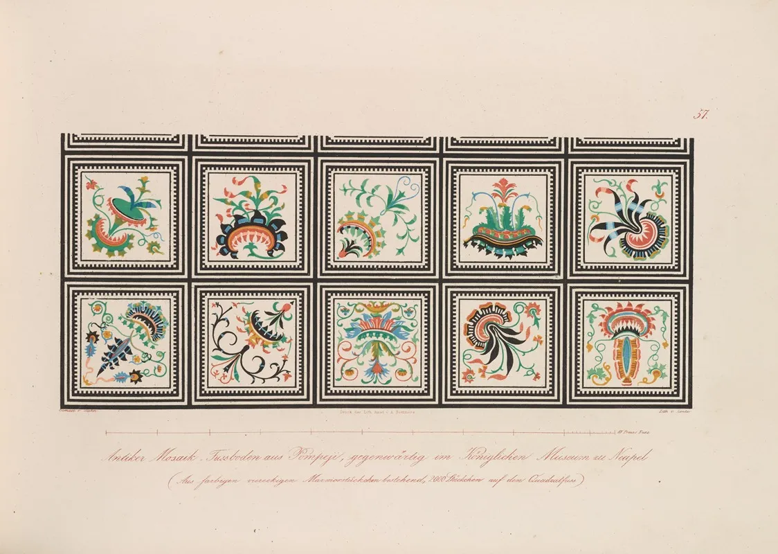 Ornamente Aller Klassischen Kunst Epochen Nach Den Originalien In Ihren Eigenthu%cc%88mlichen Farben Pl 057 Wall Art by Wilhelm Zahn - High-Resolution Digital Print