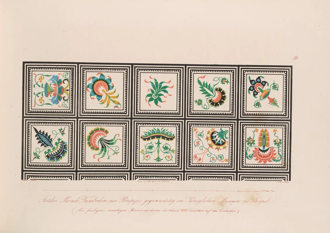 Ornamente Aller Klassischen Kunst Epochen Nach Den Originalien In Ihren Eigenthu%cc%88mlichen Farben Pl 058 Wall Art by Wilhelm Zahn - High-Resolution Digital Print
