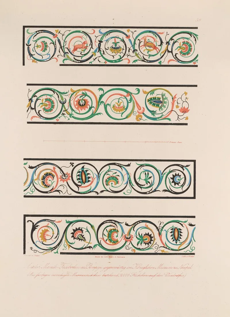 Ornamente Aller Klassischen Kunst Epochen Nach Den Originalien In Ihren Eigenthu%cc%88mlichen Farben Pl 059 Wall Art by Wilhelm Zahn - High-Resolution Digital Print