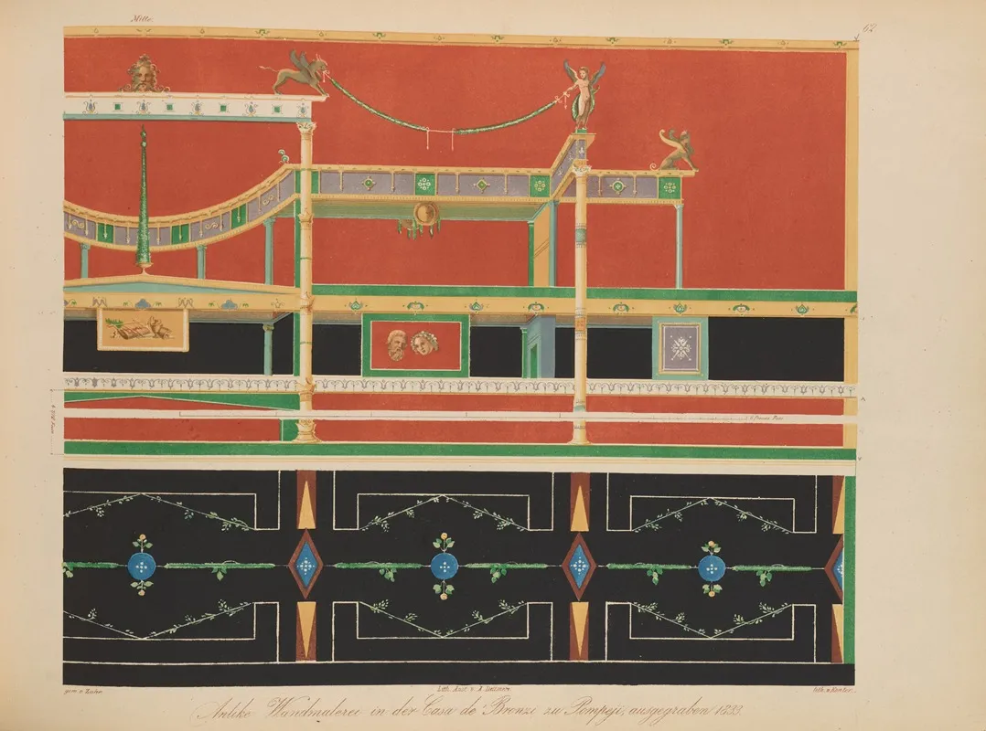 Ornamente Aller Klassischen Kunst Epochen Nach Den Originalien In Ihren Eigenthu%cc%88mlichen Farben Pl 062 Wall Art by Wilhelm Zahn - High-Resolution Digital Print