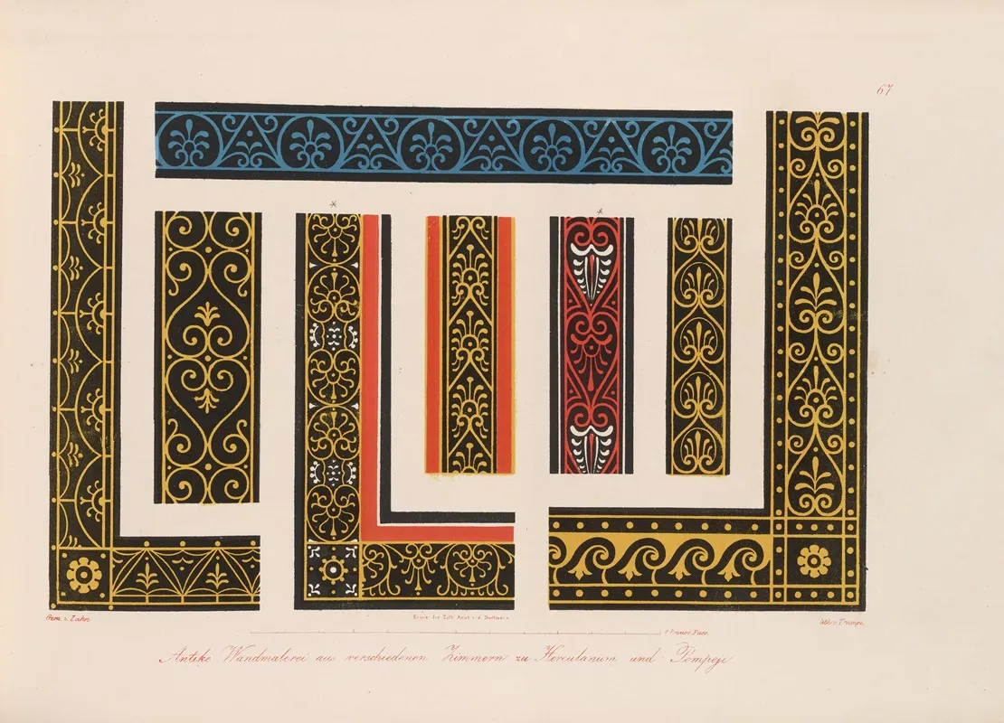 Ornamente Aller Klassischen Kunst Epochen Nach Den Originalien In Ihren Eigenthu%cc%88mlichen Farben Pl 067 Wall Art by Wilhelm Zahn - High-Resolution Digital Print